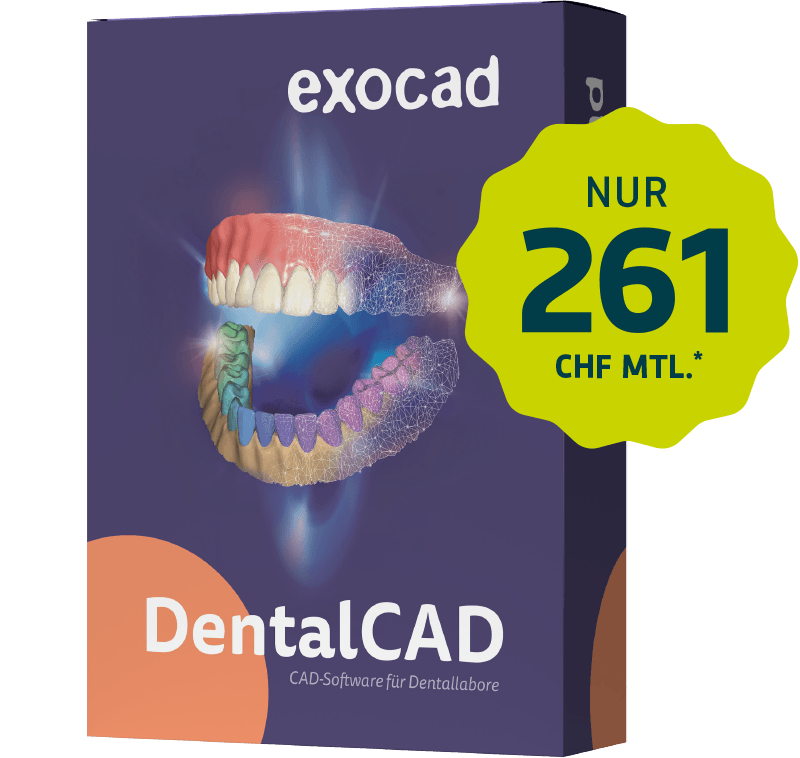 exocad Softwarebox mit monatlichem Preis über CHF 261.–